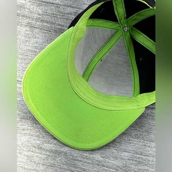 Mountain Dew Logo Adjustable Snapback Youth Hat Cap Black Line Green Pepsi - Picture 8 of 13